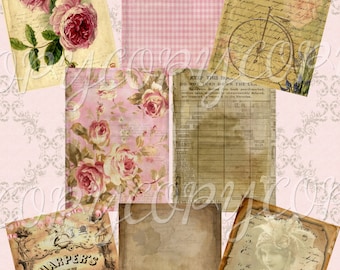 Instant Download  - Old and Tattered - ACEO - Digital Download - Printable  Digital Collage Sheet