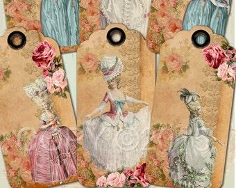 Marie Antoinette -  Printable Digital Collage Sheet - Digital Download