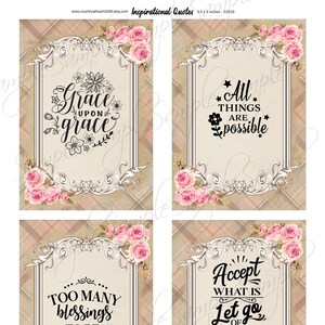 Inspirational Quotes - Digital Download - Printable  Digital Collage Sheet