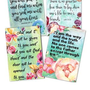 Scripture Cards -  Printable Digital Collage Sheet - Digital Download - Wedding Printable - Journal - Scrapbook - Craft Supply