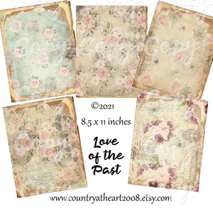 Love of the Past - Printable Digital Collage Sheet - Digital Download - Journal Paper