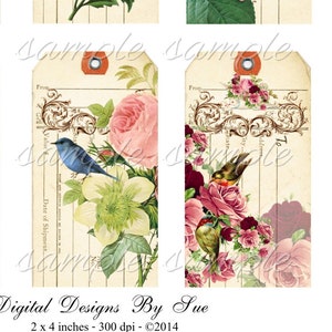 Hang Tags  -  Vintage  Up scale -  Printable Digital Collage Sheet - Download