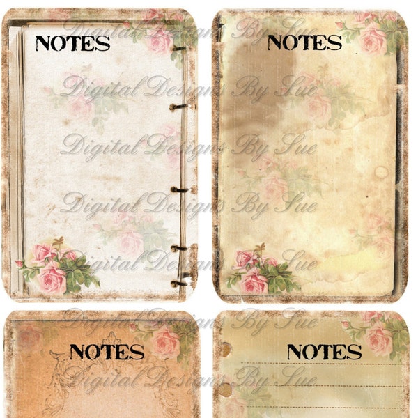 Note Takers No. 2 - Printable  Digital Collage Sheet - Note Pads - Downloads