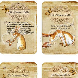 Instant Download  - The Velveteen Rabbit  - Quotes  - ACEO - Digital Download - Printable  Digital Collage Sheet