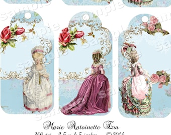 Marie Antoinette Era - Regency - Printable Digital Collage Sheet - Digital Download