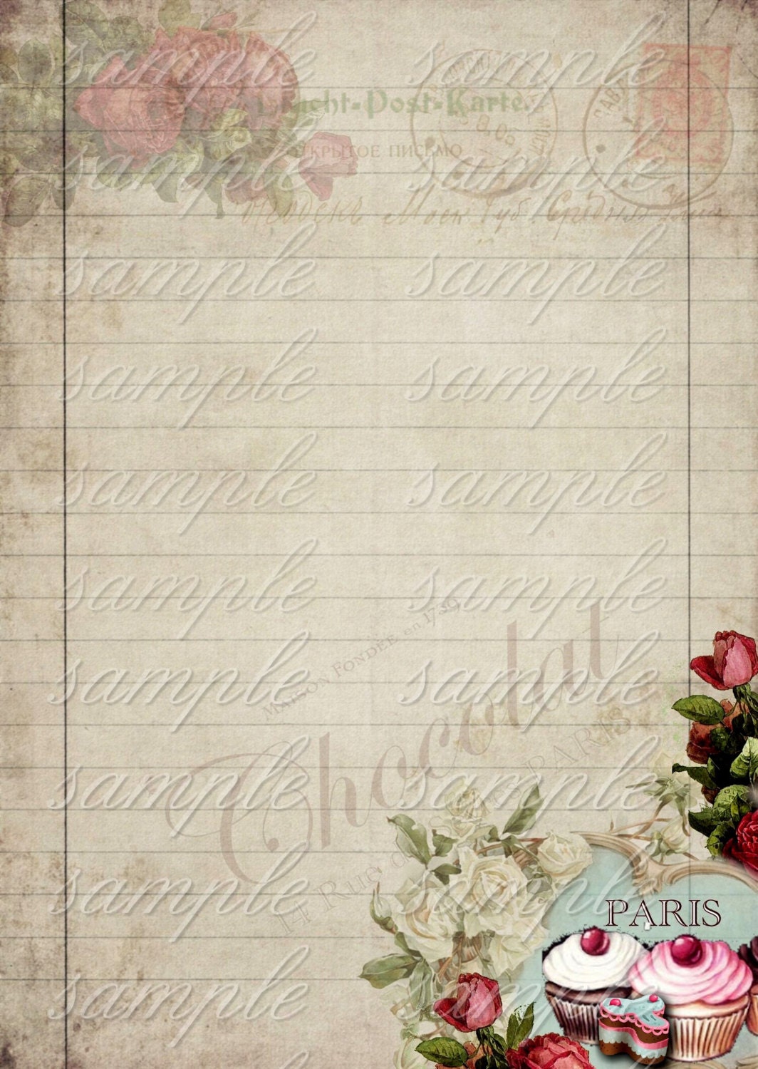 INSTANT DOWNLOAD 5 Sheets of Paper Sweet Treats Paper | Etsy