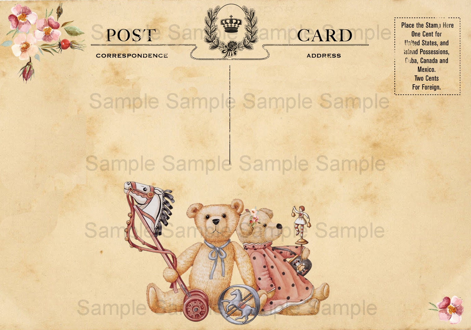 Teddy Bear Postcards - Etsy