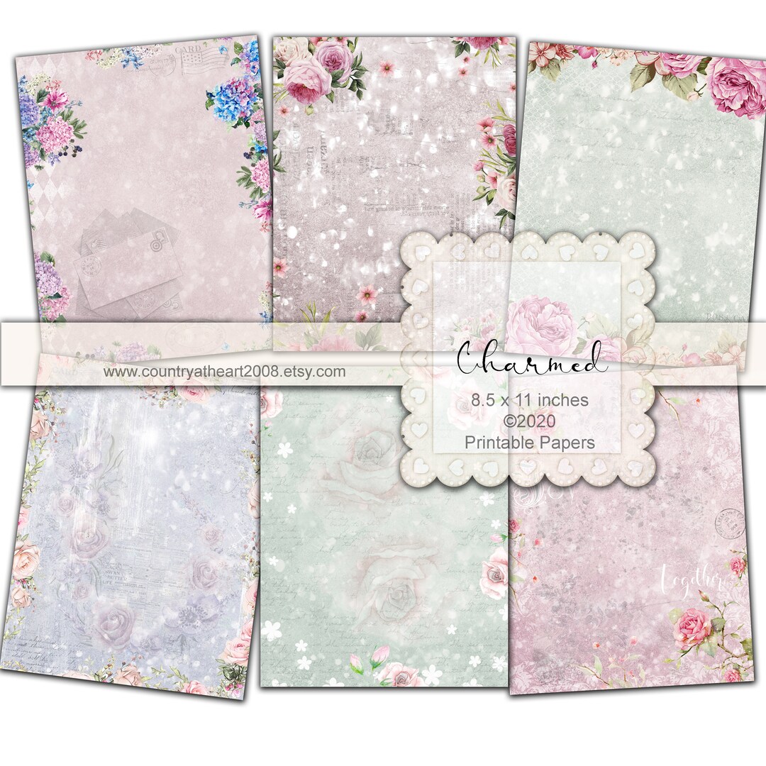 Charmed Paper Set - 6 Full Size Sheets of Printable Papers - Digital ...