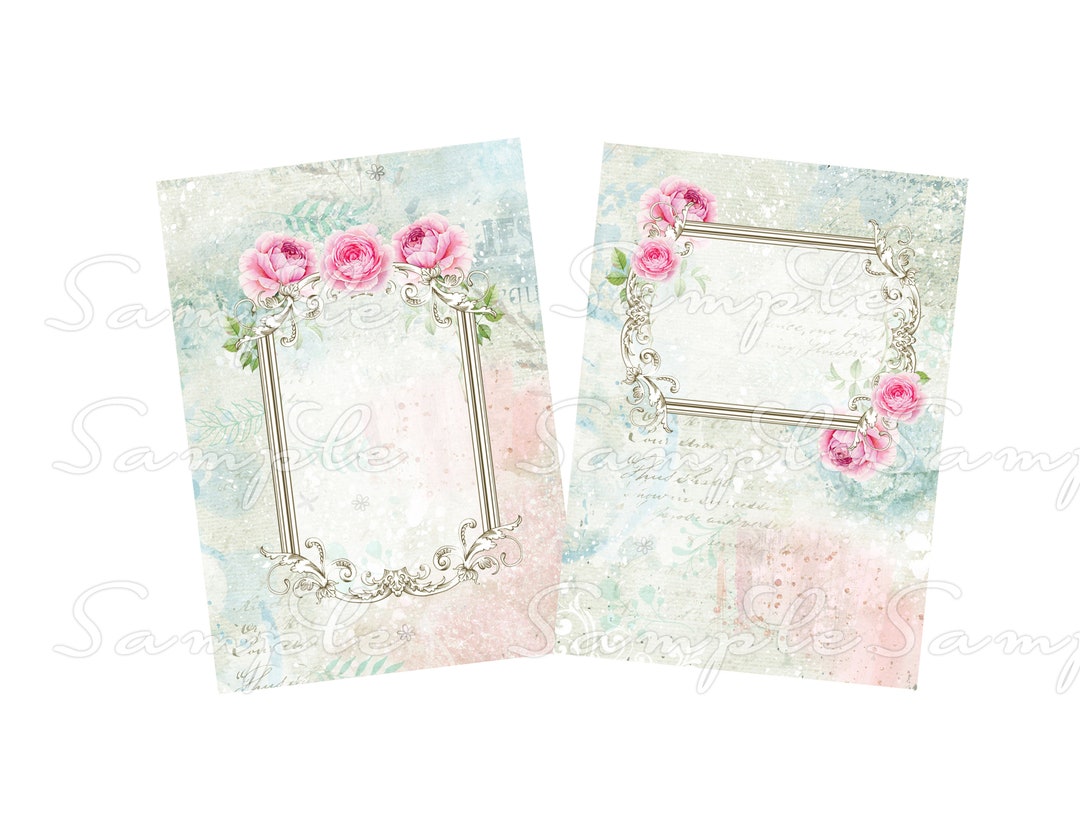Instant Download - Pink Rose Tags - Digital Download - Printable ...