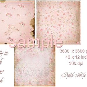 Pretty In Pink Paper Pack -  Printable Digital Collage Sheet - Scrapbook paper - digital paper