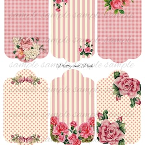 Pretty and Pink - High quality digital  - Printable Download -  flowers romantic French