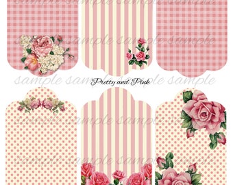 Pretty and Pink - High quality digital  - Printable Download -  flowers romantic French