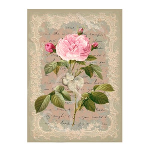 Hoja de Rosa No. 3- U Imprimir Hoja de Collage de Descarga Digital