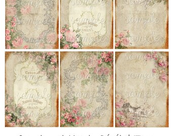 Paradise - 2.5 x 3.5 - ACEO  - U Print - Printable  Digital Collage Sheet