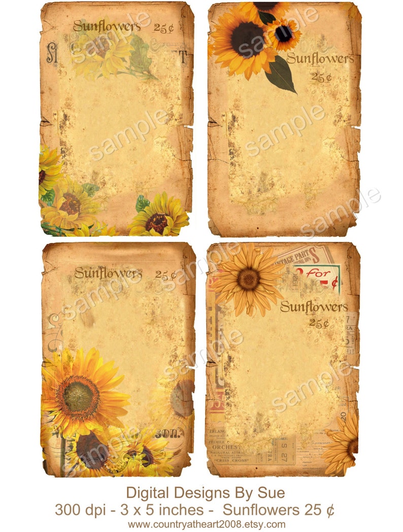 Fall Images Designs Instant Download Sunflowers 25 Cents - Etsy