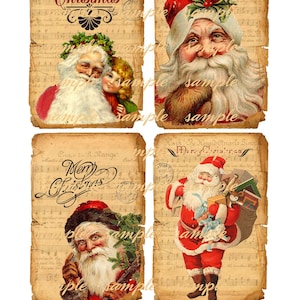 Merry Christmas 2  - 3 X 5  -  Printable Digital Collage Sheet - Digital Download