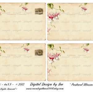 Flores de cartão postal - Alta qualidade - Download para impressão - Único