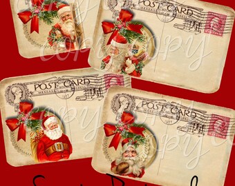 Santa Postcards - High quality - Printable Download