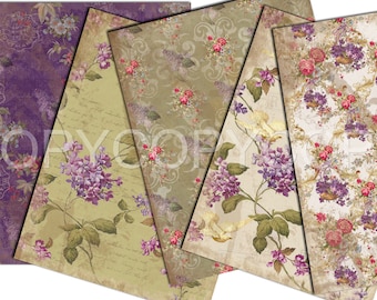 Lilac Paper Pack Digital Printable Download Scrapbook - Etsy