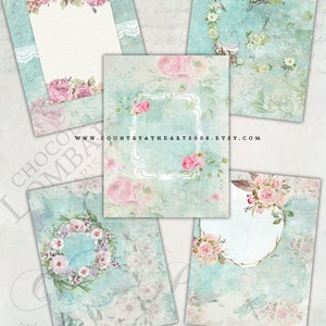 Blissful Time Paper Set - 5 Full Size Sheets of Printable Papers  - Digital Download - Journal Paper