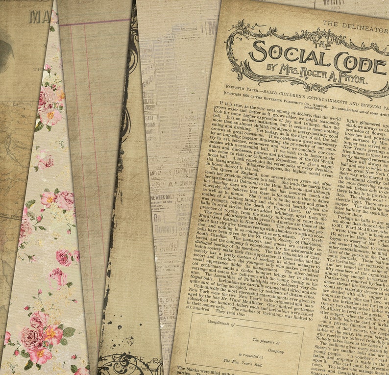 16 Full Size Sheets of Old Vintage Papers Journaling Papers Etsy