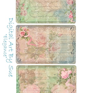 Elegance - 5 x 3.5 -  Digital Download - Printable  Digital Collage Sheet