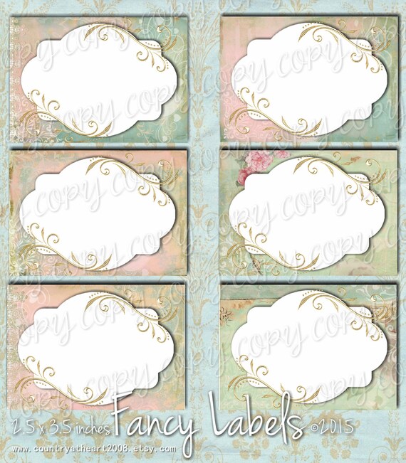 Instant Download Fancy Labels 2.5 x 3.5 inches Etsy