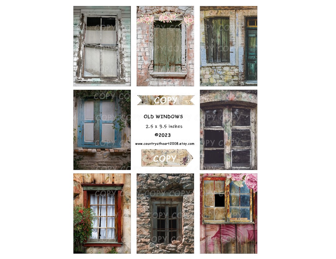 Old Windows - 2.5 X 3.5 Inches - Printable Digital Collage Sheet ...