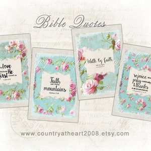 Bibel Zitate - Druckbare Digitale Collage Sheet - Digitaler Download - Printable - Journal - Scrapbook - Bastelbedarf