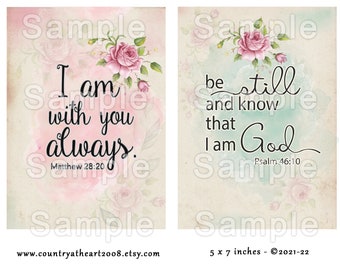 5 x 7 inches - Scripture - Digital Download - Printable  Digital Collage Sheet