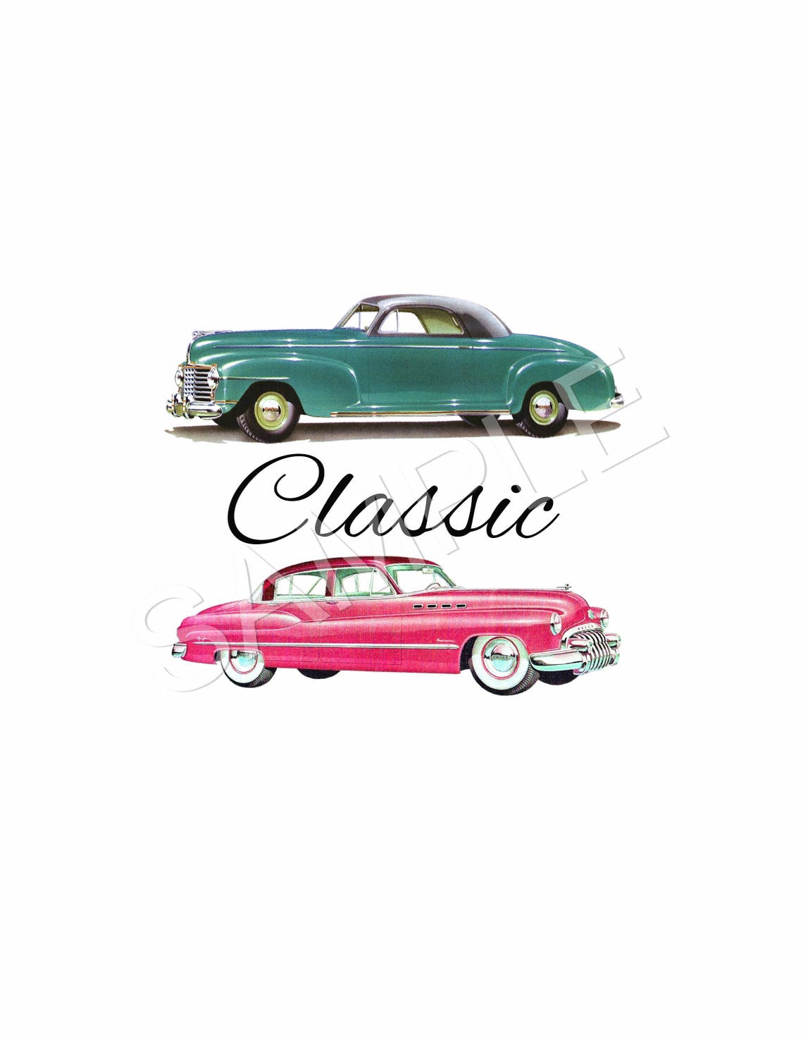 Instant Download Vintage Classic Car Printable Digital - Etsy