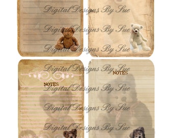 Instant Download  Note Takers No. 3 - Printable  Digital Collage Sheet - Note Pads - Downloads