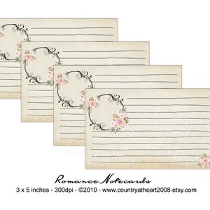 Romantik Klappkarten - Printable Digital Collage Sheet - Download