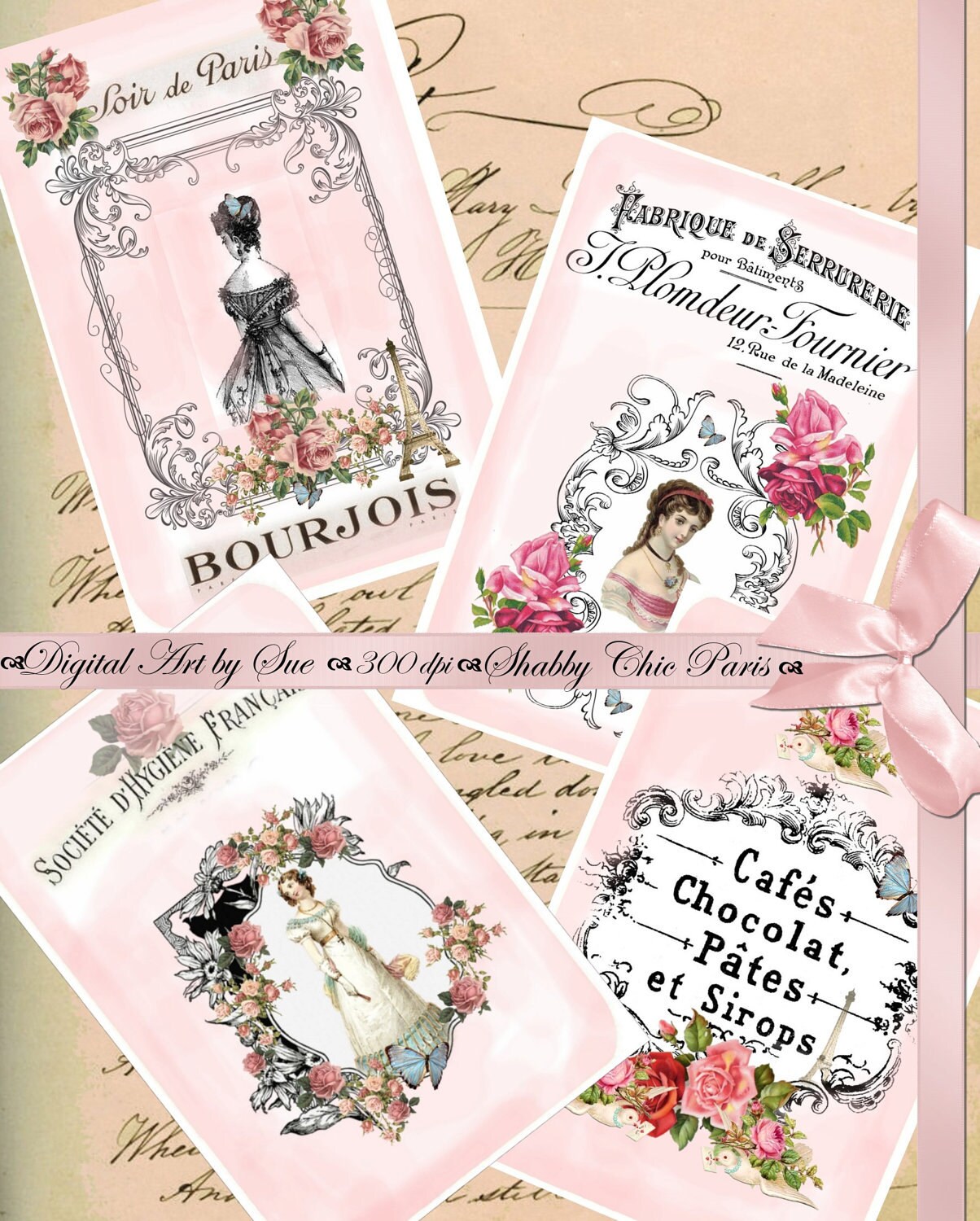 Instant Download Jewelry Holder Gift Tag Shabby Chic