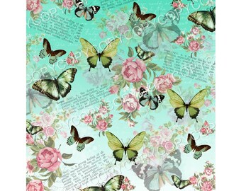 SOFORTIGER DOWNLOAD - BUTTERFLY Printable Paper - 8,5 x 11 Zoll Digital Download - Bild - Digital - Bilder - Original