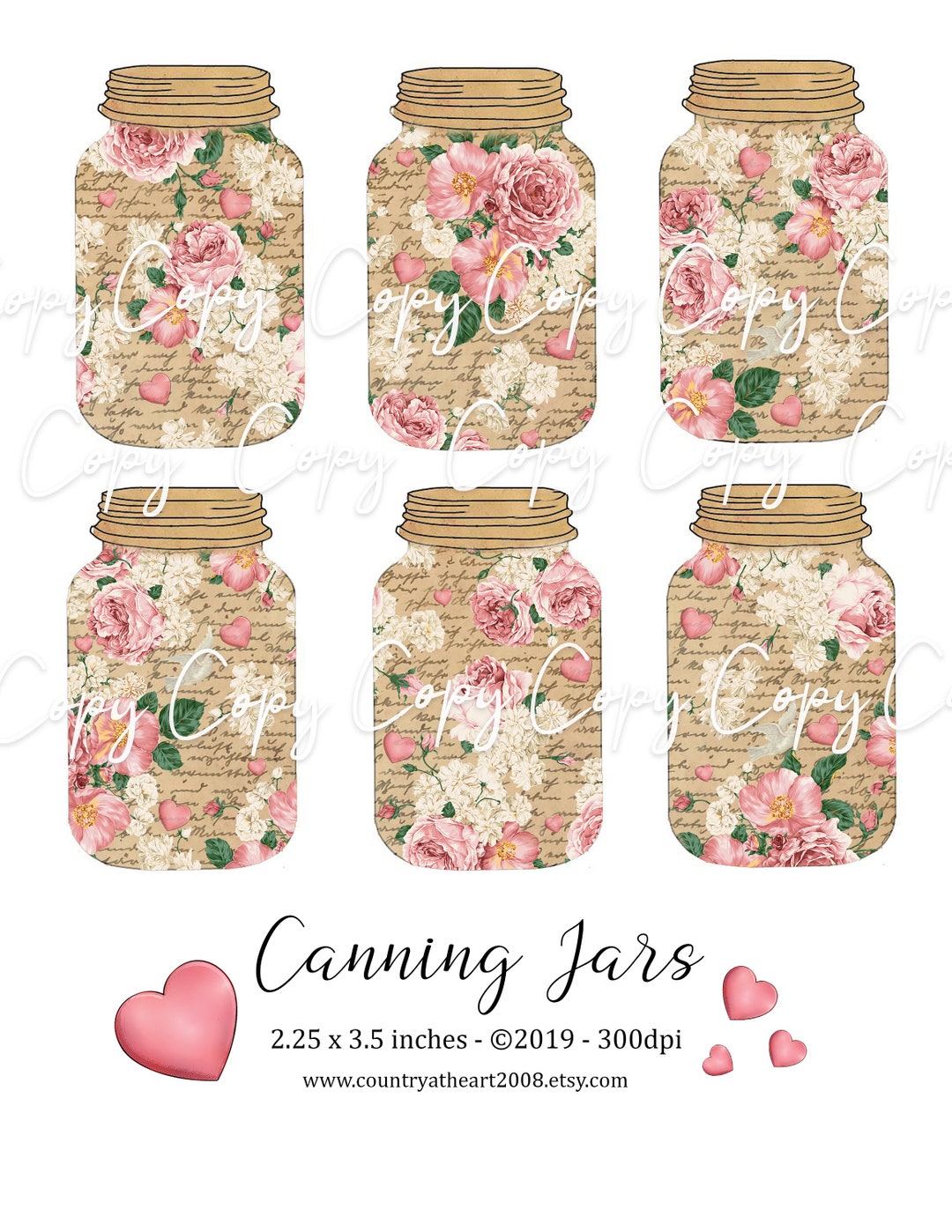 Canning Jars Printable Download Gift Tags Scrapbook - Etsy