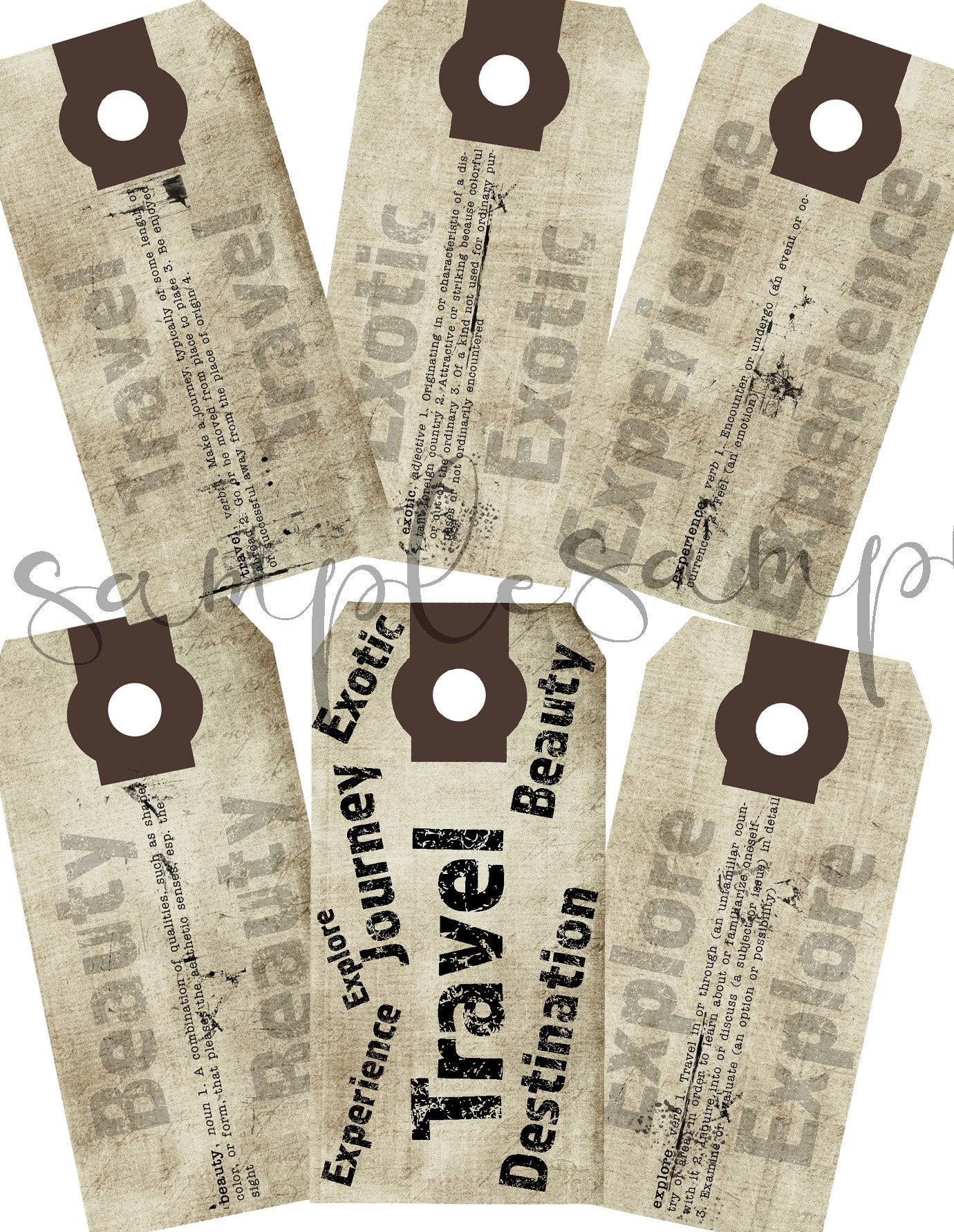 Instant Download Travel Tags Digital Download Printable | Etsy