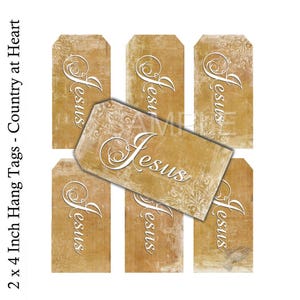Instant Download  - Jesus Hang Tags-   Digital Download - Printable  Digital Collage Sheet