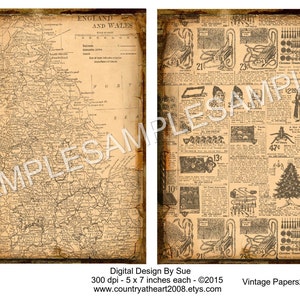 Vintage Papers 20 - Digital Download - Crafts Digital Paper - Scrapbook paper
