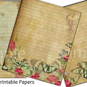 DOWNLOAD IMMEDIATO - Cancelleria a farfalla 8,5 x 11 pollici - Download digitale - Matrimonio - Diario - Scrapbook
