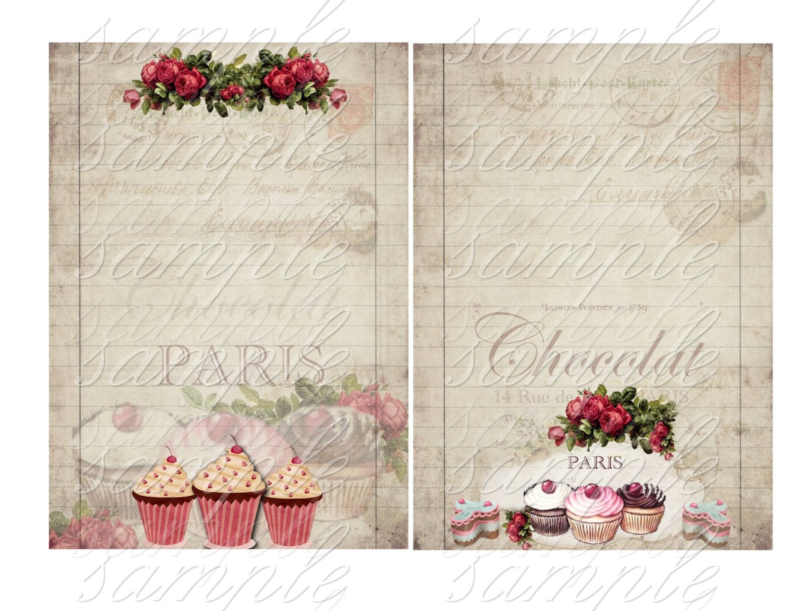 INSTANT DOWNLOAD 5 Sheets of Paper Sweet Treats Paper | Etsy