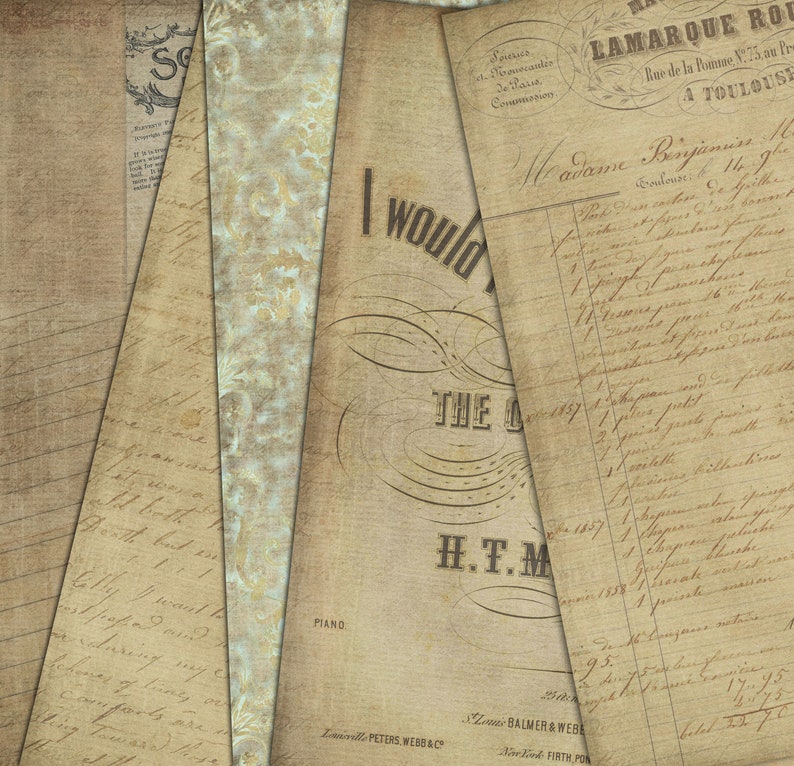 16 Full Size Sheets of Old Vintage Papers Journaling Papers Etsy