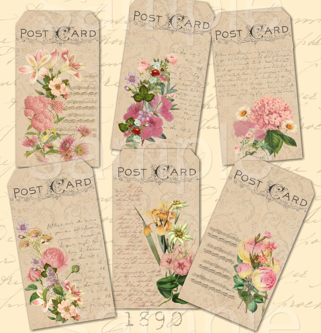 Instant Download Printable Hang Tags Vintage Bouquet - Etsy