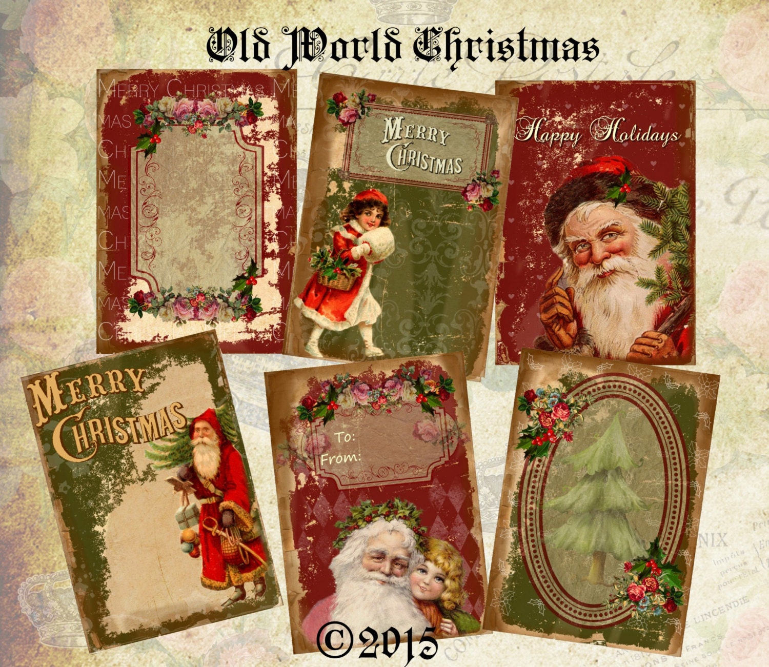 old-world-christmas-aceo-digital-download-printable-digital-collage-sheet-etsy