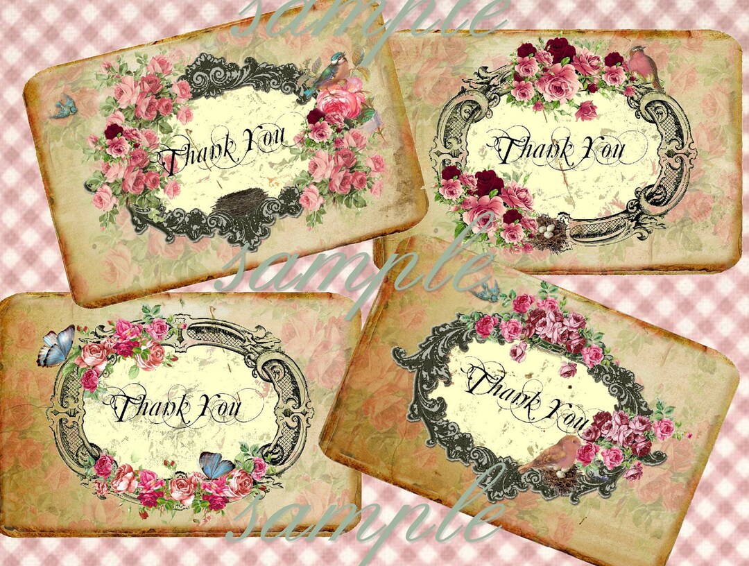 Instant Download Thank You Tags No.7 - 3x5 Inches - Download - 2 ...