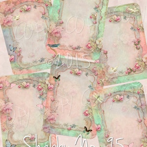 Instant Download  - Shabby No 95 - ACEO - Digital Download - Printable  Digital Collage Sheet