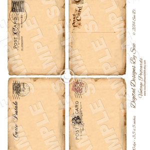 Sofortiger Download Vintage Postkarten - DIY - Printable Digital Collage Sheet
