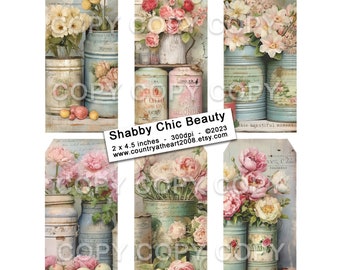 Shabby Chic Beauty -  Printable Digital Collage Sheet - Digital Download