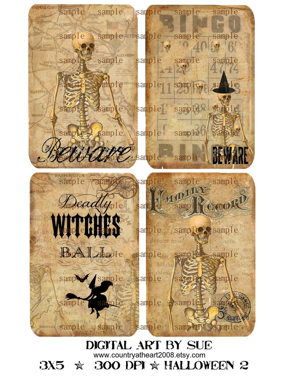 Halloween 2 Digital Download Printable Digital Collage Sheet - Etsy