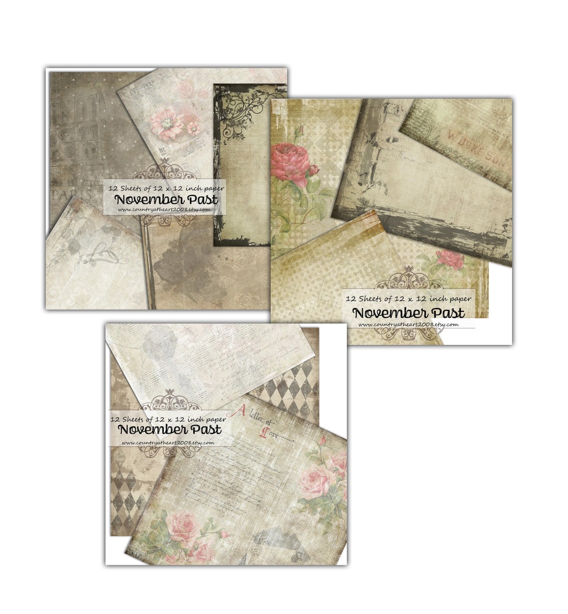 12 Full Size Sheets of Papers - November Past - Journaling Papers ...
